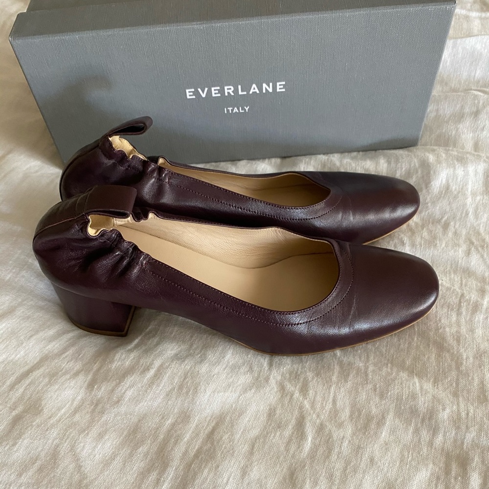 Everlane the Day Heel in oxblood